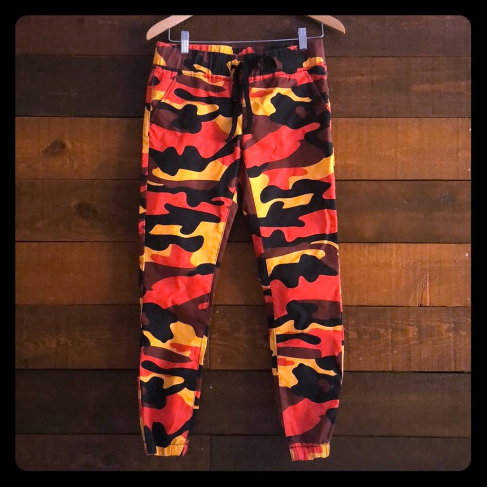 Orange Camo Jogger Pants